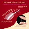264PCS Half Matte Long Coffin Soft Fake Nail Tips, ROSALIND 12 Size Soft Full Cover False Nail Tips Half Matte Long Coffin Gel Nail Tips for Nail Extension,Acrylic Nail Tips (One-Sided No File)