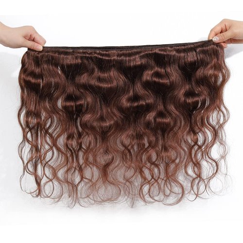 Dark Brown Body Wave Human Hair Bundles Color 4 Chocolate Brown Bundles Human Hair Brazilian Human Hair Double Weft Remy Hair Extensions Wet and Wavy Bundles Silky Soft 8 10 12 inch