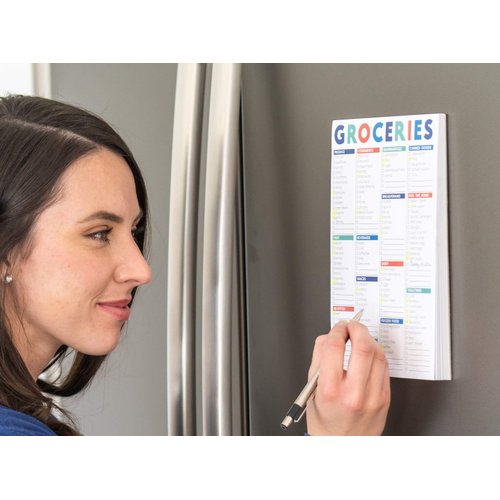 Sweetzer & Orange FastCheck Grocery List Magnet Pad for Fridge. 6x9” Magnetic Notepad with Printed Shopping List Items and Blank Grocery Shopping Spaces. 60 Page Notepad Weekly Planner