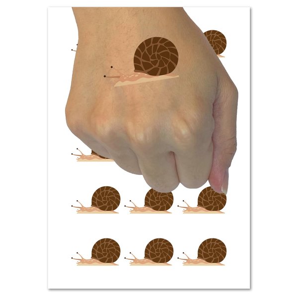 Snail On the Move Solid Temporary Tattoo Water Resistant Fake Body Art Set Collection - 15 2" Tattoos (1 Sheet)