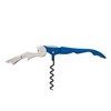 True TrueTap Metallic Blue Double Hinged Waiter’s Corkscrew, Stainless Steel Wine Key with Foil Cutter