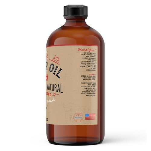 Creekwood Naturals NATURAL CASTOR OIL, 100% Pure, Cold Pressed, Hexane Free, For Hands, Dry Skin Moisturizer, Scalp, Thicker Eyebrows, Eyelashes, Hair - Glass Bottle (8 ounce)