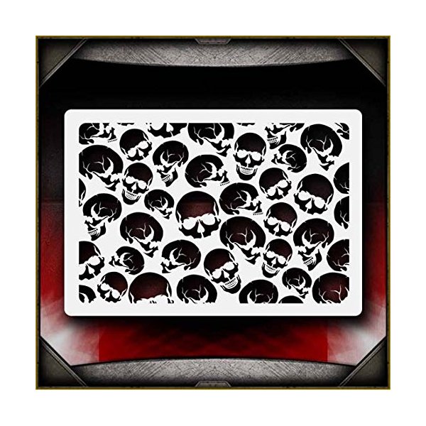 Skull Background 8 AirSick Airbrush Stencil Template