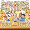 43Pcs Cartoon Dog Theme Birthday Decorations Include Birthday Backdrop-Banner-Cake Topper-24Pcs Cupcake Toppers-16Pcs Balloons for Kids Birthday Party Supplies