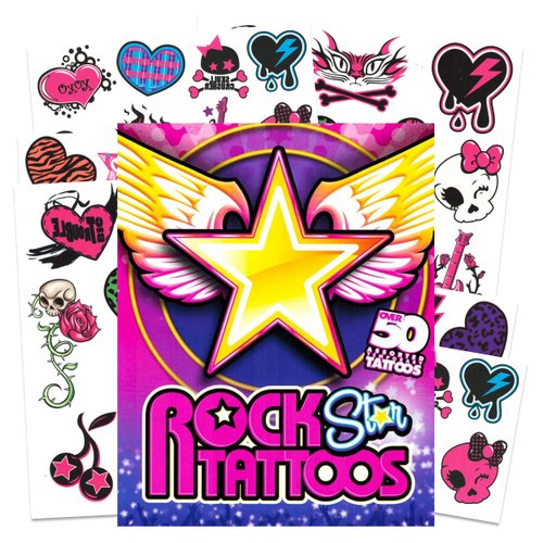 Savvi Rocker Rock Star Tattoos for Girls ~ 50 Temporary Tattoos…
