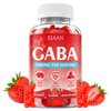 XIAAN GABA Gummies 1000mg for Kids & Adults, Chewable GABA Supplements with L Theanine 5-HTP Ashwagandha Vitamins B6,B12,D3 for Calm & Zzz, Sugar-Free/Vegan, Strawberry Flavor 60 Count