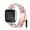 Kabbba Resin Watch Band Compatible with Fitbit Versa/Versa 2/Versa Lite, Lightweight Adjustable Fashion Bracelet Wristband Replacement for Women Men with Stainless Metal Buckle（Nougat White）