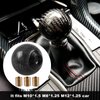 RYANSTAR Carbon Fiber Shift Knob Gear Shifter Knobs with 3 Adapters Round Ball Stick Shifter Level Black