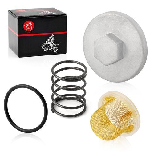 Oil Drain Plug CAP & OIL STRAINER & Spring For YAMAHA SR185 XT125 XT200 XT225 BW200 TTR225 TTR230 TW200 MOTO-4 YFM 200 225 Bear Tracker 250 YFM250 Timberwolf 250 YFB250 5H0-15351-00-00