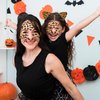 Leopard Print Temporary Tattoos, Glitter Cheetah Cat Leopard Face Stickers Tattoos Leopard Cheetah Cat Costume for Adult Women, Halloween Animal Costume Face Temporary Tattoo Stickers Party Supplies
