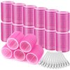 Hair Curlers Rollers, 12Pcs Big Hair Rollers Self Grip Holding Curlers with 12Pcs Stainless Steel Duckbill Clips for Long Medium Hair Bangs Volume