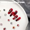 32Pcs Halloween Nail Charms 3D Spider Nail Charm Silver Gold Red Spider Nail Jewelry Gems Shiny Alloy Designs Halloween Nail Charm Set or Acrylic Nails Supplies DIY Gothic Nail Art Decorations