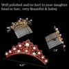 ANBALA Small Tiara Crown with Hair Comb, 3 Pack Mini Tiara Crown Princess Crystal Shiny Hair Accessories for 2 3 4 5 6 7 8 10 Years Girls Hair Dectoration Styling Cute Hair Accessories