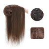 Uotp Synthetic Hair Crown Topper Closure Women Top Toupees Silky Straight Hair Topper Hairpieces Hair Bang with Clips Hair Extensions (14" Straight, Light Brown)