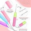 10 Pieces Latch Hook Crochet Needle Comb Hair Clip Set Include 3 Pieces Stainless Steel Crochet Needle 4 Pieces Alligator Hair Clip 3 Pieces Rat Tail Comb for Hair Extension