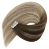 Ve Sunny Tape in Ombre Hair Extensions Brown Blonde Tape in Extensions Human Hair Invisible Tape in Hair Extensions Real Human Hair Dark Brown Ombre Golden Blonde Mix Platinum Blonde 20pcs 50g 20in