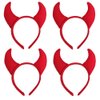 Halloween Devil Headband Devil Horns Headbands Hair Bands Red Devils Ears Headpiece Women Devil Hairband Hair Hoops Party Decoration Cosplay Costume Headdress Cute Handmade Hair Accessories 4 Pack