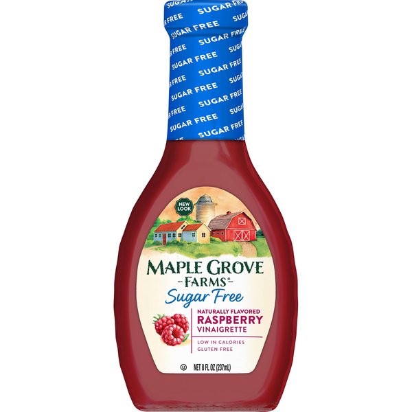 Maple Grove Farms Sugar Free Salad Dressing, Raspberry Vinaigrette, 8 Ounce