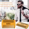 Smooth Viking Beard Brush & Comb Gift Set for Men - Natural Boar Bristle Hair Brush & Wooden Comb - Facial Hair Styling, Grooming & Shaping Tools