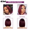 DÉBUT Short Bob Wigs 1B Burgundy Lace Front Wigs Human Hair Middle Part Wigs Brazilian Virgin Straight Hair 13x4x1 T Part Wigs for Black Women 1B/99J 8 Inches