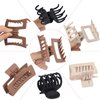 CHANDAT 3 Style Hair Claw Clips 9 pcs Medium Claw Clips Hair Clips for Women Rectangle Claw Clips for Thick Hair Square Hair Clips for Thin Hair Accessories for Women - Brown