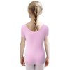 WEGETIT Gymnastics Leotards for Girls Ballet Dance Toddler Outfit Short Sleeve Bodysuit Purple (4-6 Years)