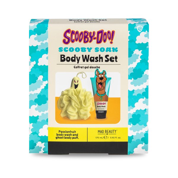MAD Beauty, Scooby-Doo Body Wash Set, Ghost Shaped Puff, Passionfruit Body Wash, Relax & Unwind, Great Gift, Classic Cartoons