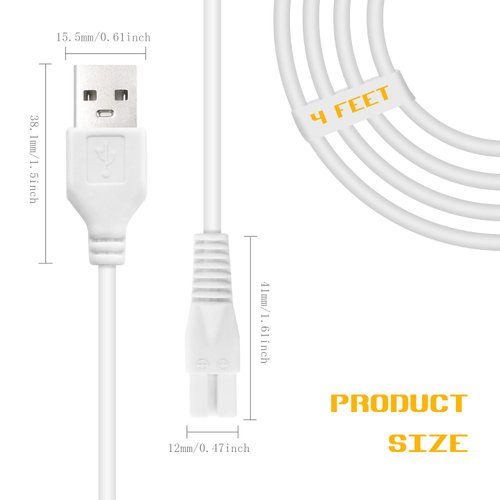 2 Pcs Charger Cord Replacement for Pritech BCM-1138 Electric Feet Callus Remover Foot Pedicure, Power Adapter USB Cable for Electric Feet Callus Remover