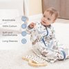 Yoofoss Baby Sleep Sack 0-6 Months Long Sleeve Wearable Blanket Baby 100% Cotton 2-Way Zipper 0.5 Tog Infants Sleeping Sack, Lightweight(Small)