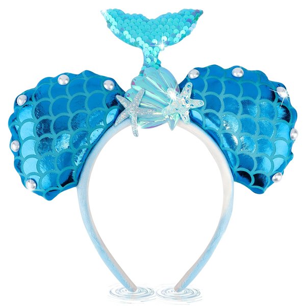TOBATOBA Mermaid Headband for Women Girls Mermaid Tail Seashell Pearl Headband Mermaid Crown Mermaid Headpiece Accessories