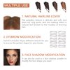Eye-Brow Stamp Stencil Kit, Waterproof Brow Stamp Shaping Kit Eyebrow Definer, Eyebrow Filling Powder Stamp, Eye Brow Stamping Kit with 10 Eyebrow Stencils, 2 Eyebrow Brushes for Women (Light Brown)
