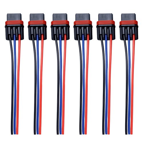 Pulse Power Plug Pigtail Connector Compatible with 2018 2019 2020 2021 Polaris Ranger XP 1000/ RZR/Pro RS1 General Pulse Bus Bar Harness Pigtail Connector (6Pcs Black Red Blue)