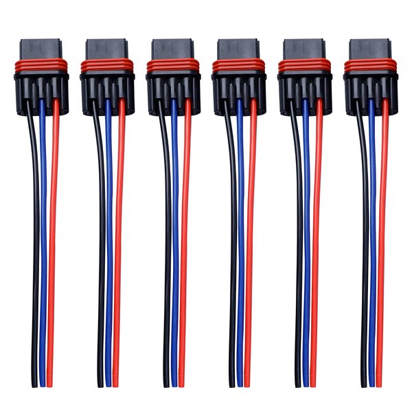 Pulse Power Plug Pigtail Connector Compatible with 2018 2019 2020 2021 Polaris Ranger XP 1000/ RZR/Pro RS1 General Pulse Bus Bar Harness Pigtail Connector (6Pcs Black Red Blue)