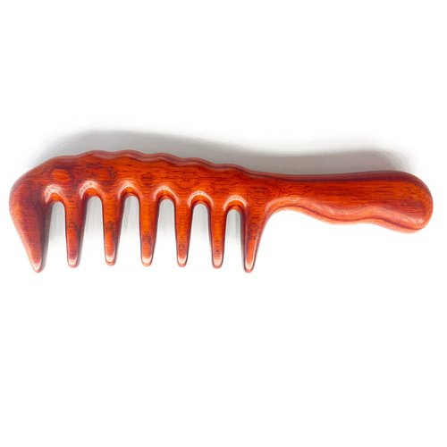 Sitronugras Handmade Wide Tooth Wooden Comb, Head Scalp Massage Comb, Sandalwood Hair Comb Hair Pick, Anti-Static Natural Hair Detangler Wood Comb For Men and Women with free pouch