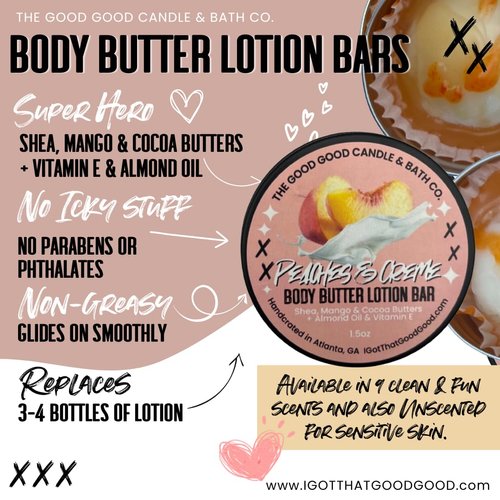 Shea Butter Lotion Bar (Peaches & Creme) 1.5oz