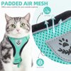 PUPTECK Cat Harness and Leash Set Escape Proof Reflective Cat Walking Harness Adjustable Soft Breathable Mesh Vest for Small Pets, Aquamarine, S