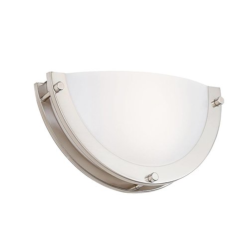 CLOUDY BAY 12-inch CRI90+15W 3000K/4000K/5000K Color Temperature Adjustable Dimmable LED Wall Sconce, ETL Listed LED Half Moon Wall Fixture, Brushed Nickel