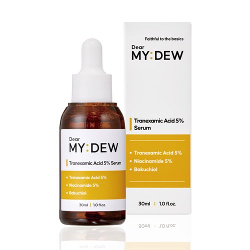 DearMYDEW 5% Tranexamic Acid Serum with 5% Niacinamide, Bakuchiol, Discoloration Correcting Serum, Faded Hyperpigmentation, Dark Spot, Acne Acar, Sun Spots, Blemish Remover, Korean Skincare,1Fl Oz