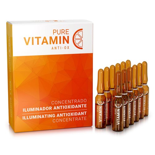 Noche Y Dia Vitamin C Ampoule Oil - Anti Aging Face Moisturizer Serum with Ascorbic Acid - Hydrate and Firm Skin - Boost Collagen - 12 x 2mL (.07 fl oz)