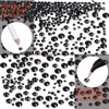LPBeads 6400 Pieces Hotfix Rhinestones Black Flat Back 5 Mixed Sizes Crystal Round Glass Gems with Tweezers and Picking Rhinestones Pen