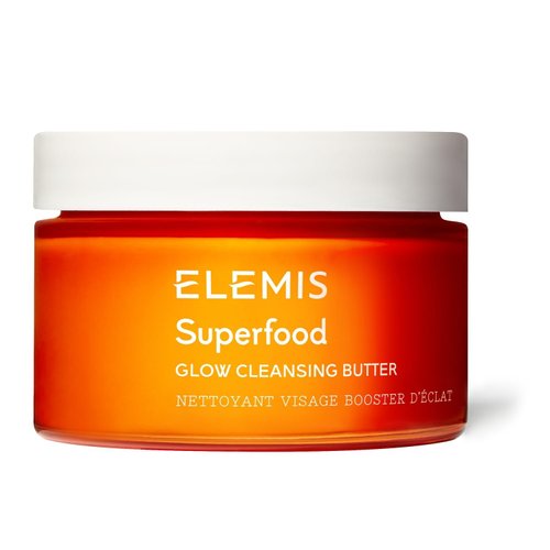 ELEMIS Superfood AHA Glow Cleansing Butter, Daily Skincare Facial Cleanser to Brighten, Nourish & Hydrate Skin, Facial Mask & Brightening Cleanser