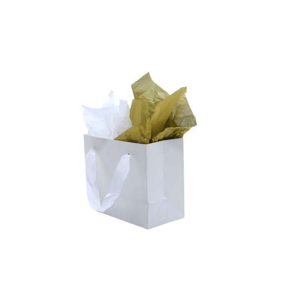 JUNESHE Small Gift Bags with Handles & Tissue Paper,16 Pack 6.3"×3.1"×5.1" Mini White Gift Bags, Tiny Gift Wrap for Jewelry box, Candles, Retail, Birthday Party Favors