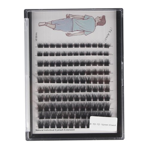 Dedila 120 Clusters Mixed 8-10-12-14mm/10-12-14-16mm Individual False Eyelashes Dramatic Look Wide Stem Natual Long Volume Eye Lashes Extensions Beauty Tools (Mixed 8-10-12-14mm)