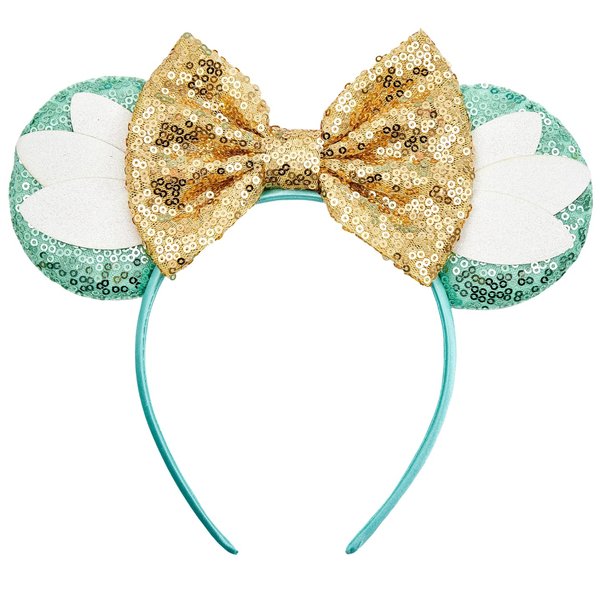 Opzzqz Mouse Ear Headbands for Women Giltter Bow Headband for Girls and Adult Birthday Party Decorations for Halloween Christmas (Tiana02A)