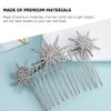 Beaupretty Hair Accessories for Women Gold Decor 2pcs Star Hair Side Combs Rhinestone Wedding Bride Headpieces Women Hair Accessories Silver Bridal Hair Accessories Hair Comb Clips