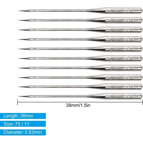 30 Pack Sewing Machine Needles Size 75/11 130/705H HAx1 Embroidery Sewing Needles for Brother Sewing Machine (3 Pack of 10 Needles)