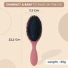 L.E.V Boar Bristle Anti Frizz Hair Styling Brush - Smoothing Brush Hair Comb - Women Hair Brushes for Curly, Thick, and Natural Black Hair - Hair Brushes for Women & Men (Pink)