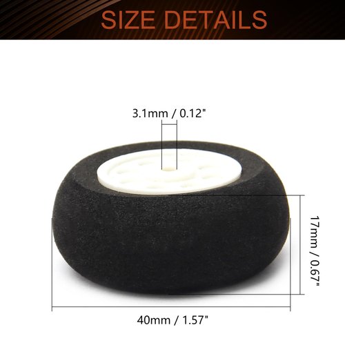 MroMax RC Airplane Wheels 1.57" Dia,4Pcs Foam Wheel Replacement for DIY RC Model Plane Aircraft