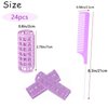 ZMD 24PCS Small Plastic Hair Curlers Rollers Set, 0.8in/2cm Snap on Hair Rollers Heatless Hair Rollers Self Grip Rollers with Mini Comb Hairdressing Curlers Tools for Medium Short Hair (Purple)