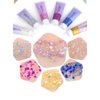 2 Color Face and Body Glitter Gel, Neon Outfit Glow Party for Body Hair Face Nail Glitter Stick Makeup.(03-Pink&06-White Moonbeam)